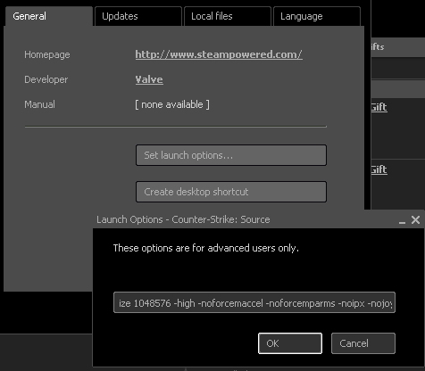 Counter Strike Source Launch Options Counter Strike Tweaks