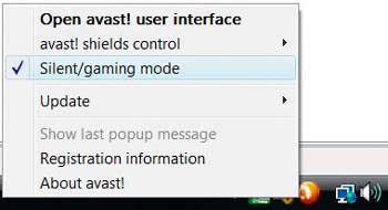 Avast Gaming Mode